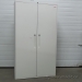 Teknion White Metal 2 Door Storage Cabinet, Adjustable Shelves